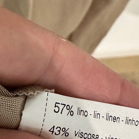 Zara oversized Beige linen belted V-Neck Dress size small new with tags - Picture 9 of 13